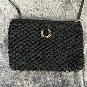 Vintage Italian woven black purse